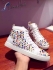 Christian Louboutin white and Multicolor Louis Spikes Calfskin Hightop Sneaker